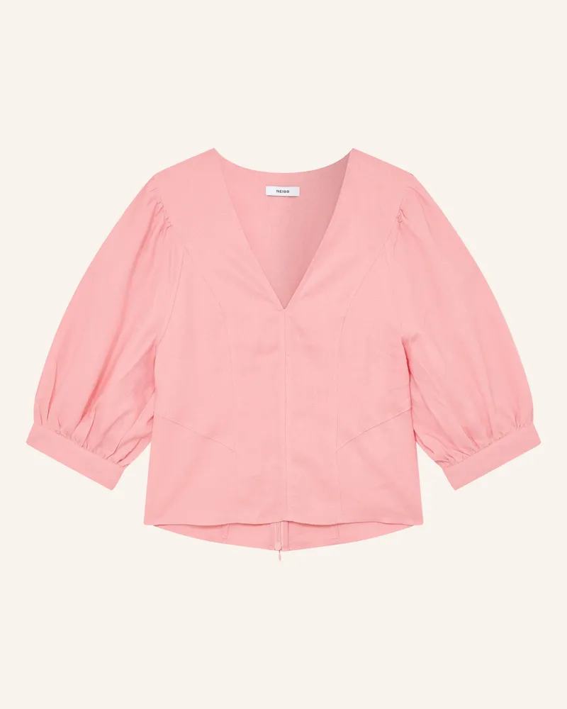 Reiss Blusenshirt Evie Aus Leinen Mit 3/4-Arm rosa Rosa