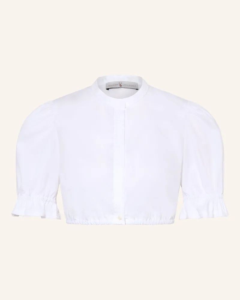 Johann & Johanna Dirndlbluse Mit Spitze Und Rüschen weiss Weiss