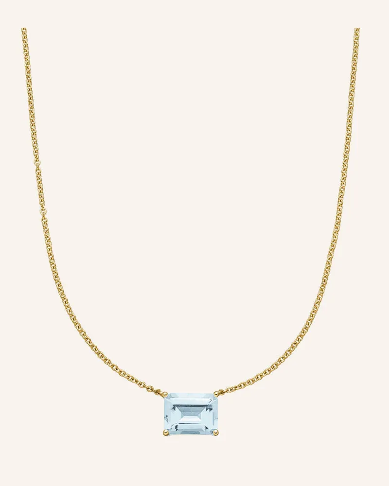 VEYNOU Halskette SORA aus 14 Karat Gelbgold und 1.00ct. lab-grown Aquamarin Gold
