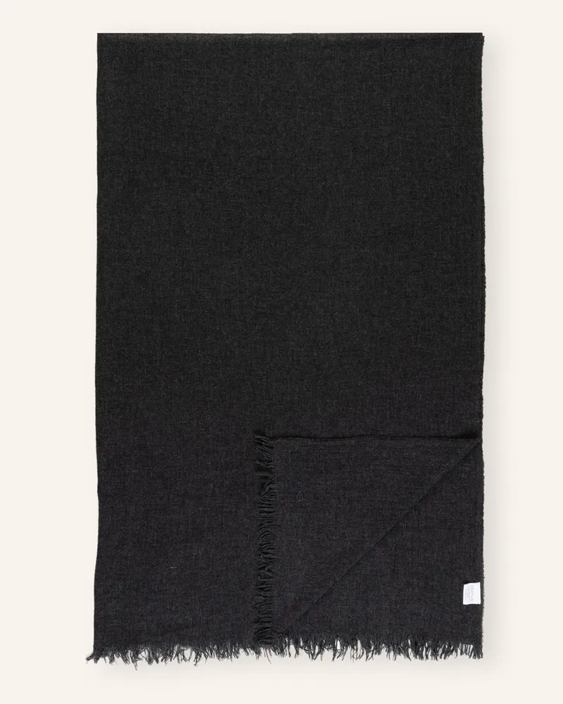 Blomus Plaid Merino Aus Merinowolle schwarz Dunkelgrau