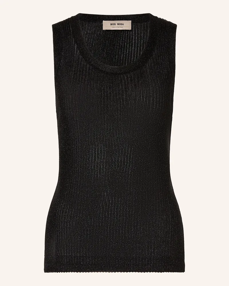 Mos Mosh Stricktop Mmrelana Mit Glanzgarn schwarz Schwarz