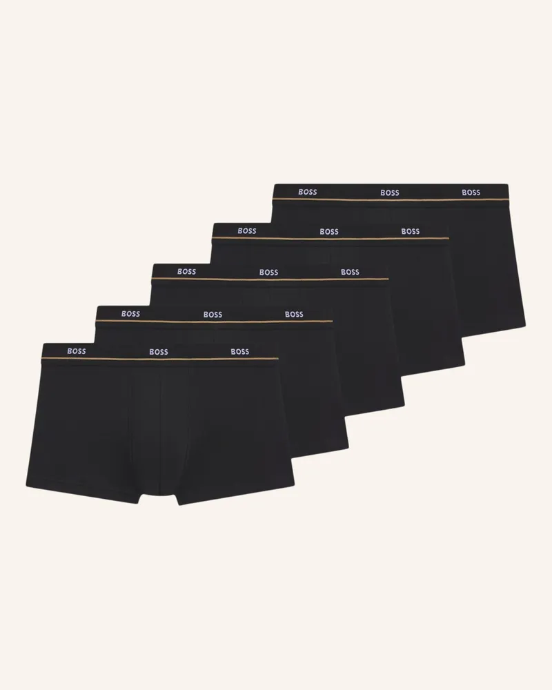 HUGO BOSS Boxershort Trunk 5p Essential schwarz Schwarz