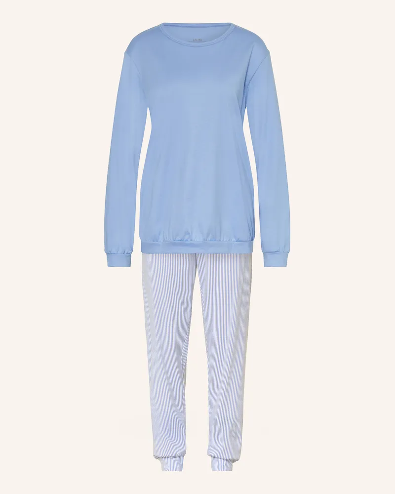 Calida Schlafanzug Lovely Nights blau Hellblau