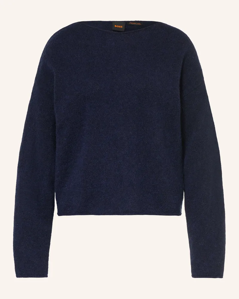 HUGO BOSS Pullover Folletino Mit Alpaka blau Dunkelblau