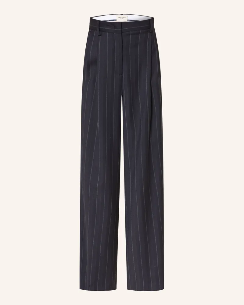 Max Mara Marlenehose Nebbie blau Dunkelblau
