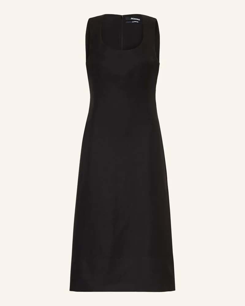 Jacquemus Abendkleid La Robe Tablier Aus Leinen schwarz Schwarz