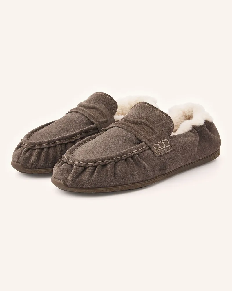 Nubikk Slipper Riley Fur grau Dunkelgrau