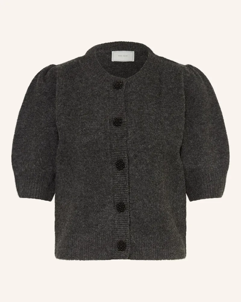 Neo Noir Strickjacke TRUDY mit 3/4-Arm Dunkelgrau