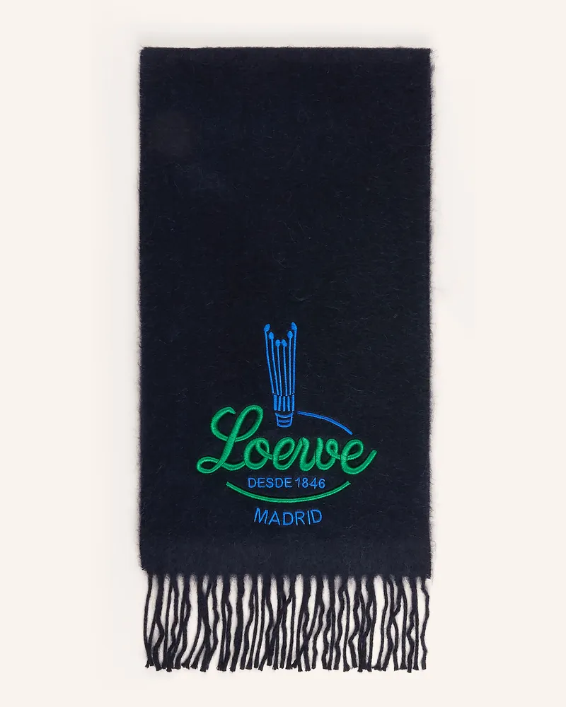 Loewe Schal Mit Alpaka blau Dunkelblau