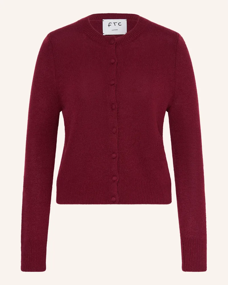 FTC Cashmere Strickjacke aus Cashmere Dunkelrot