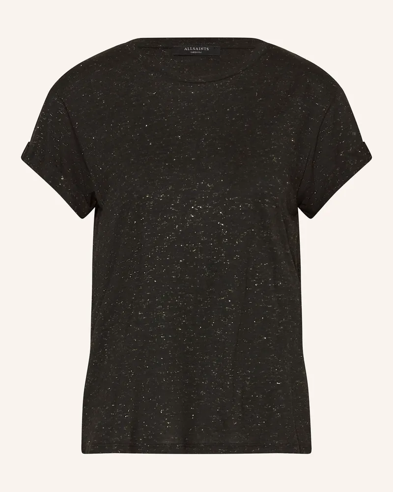 AllSaints T-Shirt ANNA mit Glitzergarn Schwarz