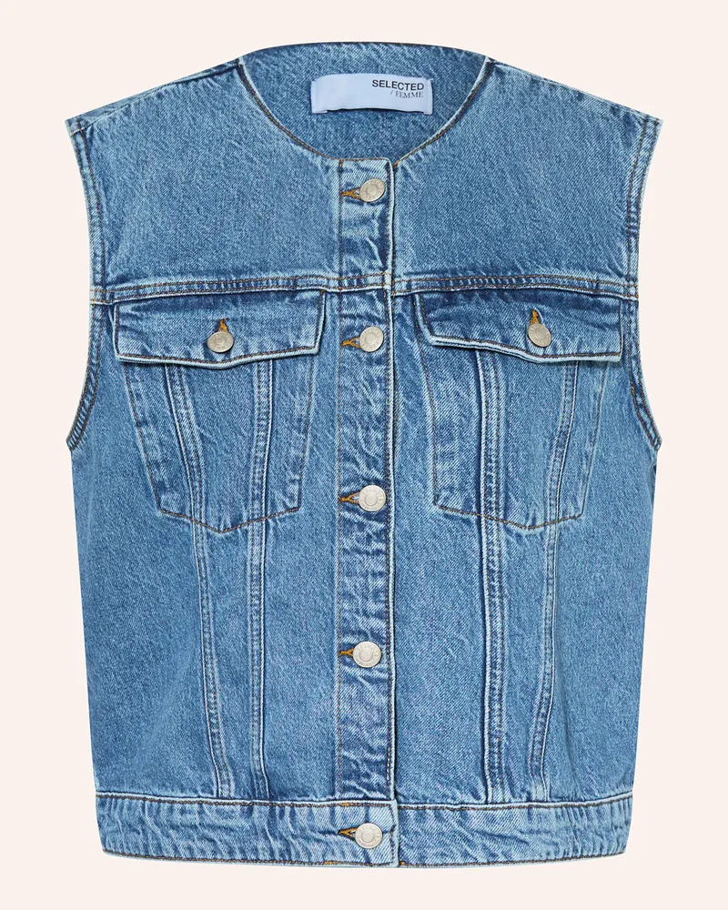 Selected Jeansweste Dunkelblau