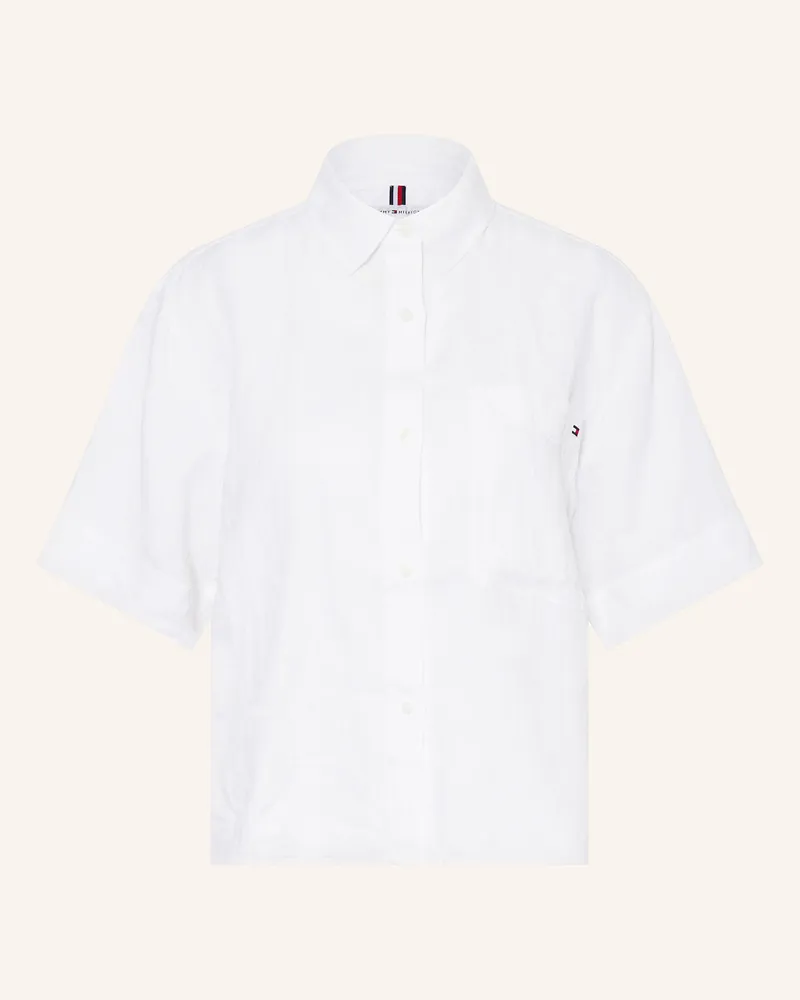 Tommy Hilfiger Hemdbluse aus Leinen Weiss