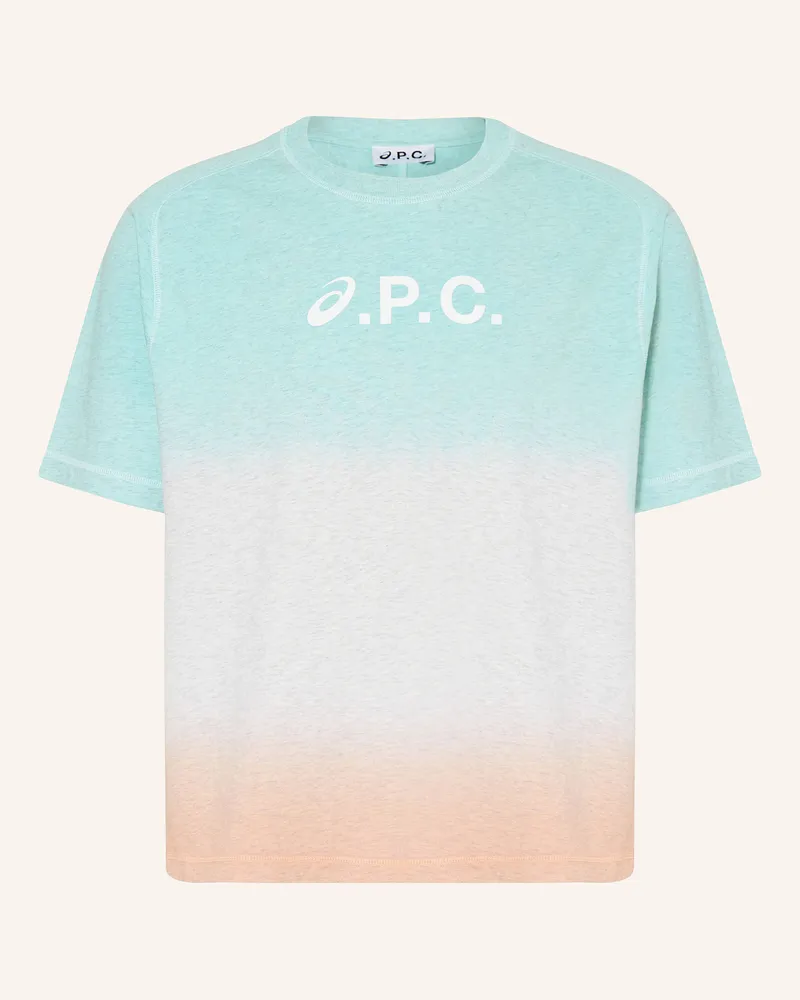 A.P.C. T-Shirt orange Türkis