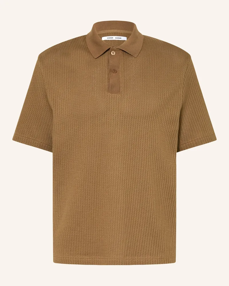Samsøe & Samsøe Strick-Poloshirt SAJASE Cognac