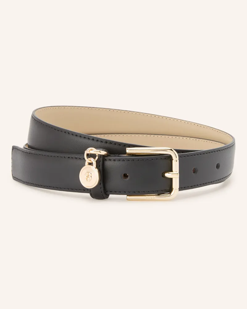 HUGO BOSS Ledergürtel Navya schwarz Schwarz