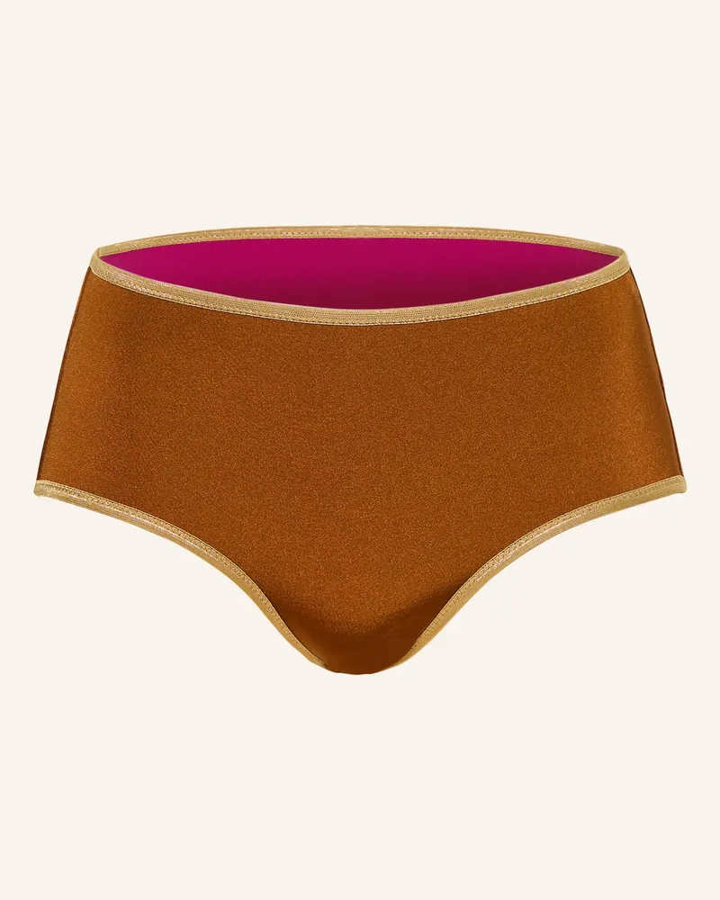 MYMARINI Panty-Bikini-Hose Shine Zum Wenden Mit Uv-Schutz 50+ pink Braun
