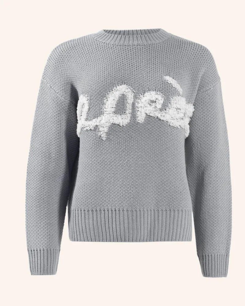 ADLYSH Pullover STRICKPULLOVER MIT APRÉS SCHRIFTZUG Blau