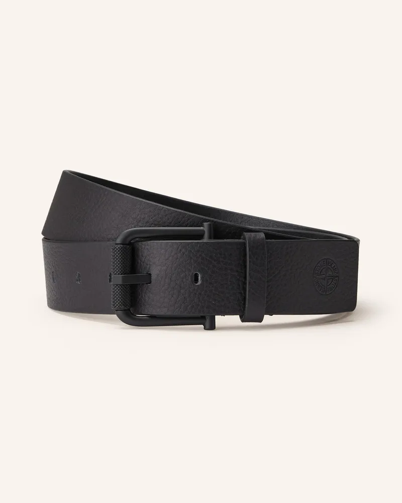 Stone Island Ledergürtel Schwarz