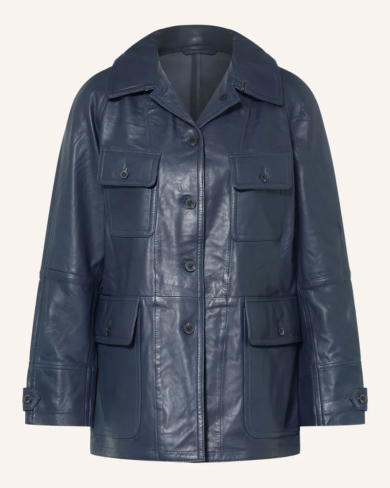 AllSaints Lederjacke Roiya blau Dunkelblau