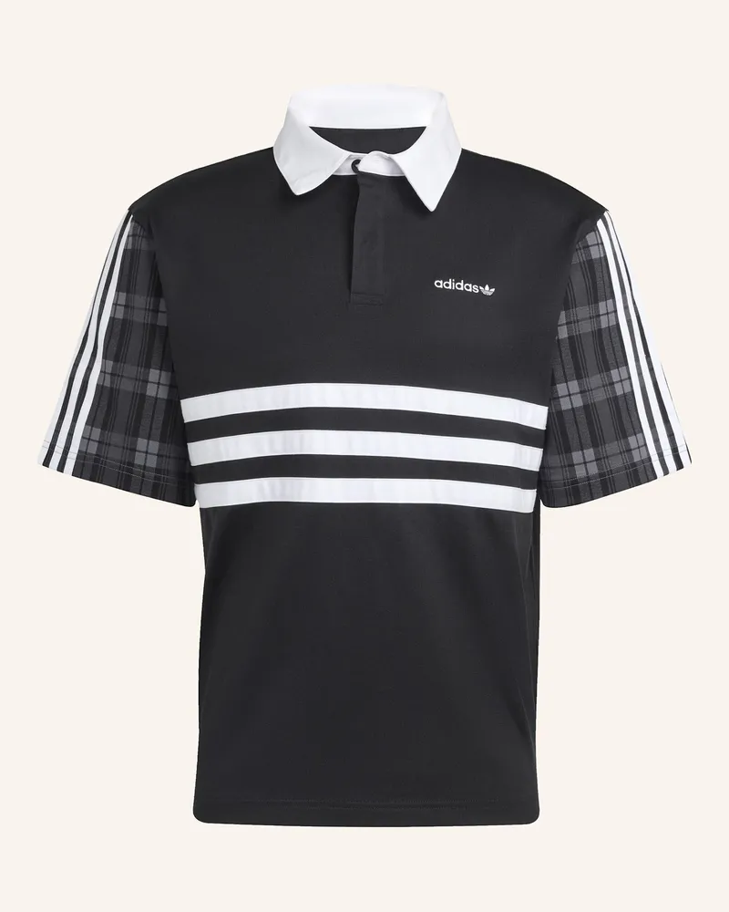 adidas TARTAN REGULAR RUGBY POLOSHIRT Schwarz