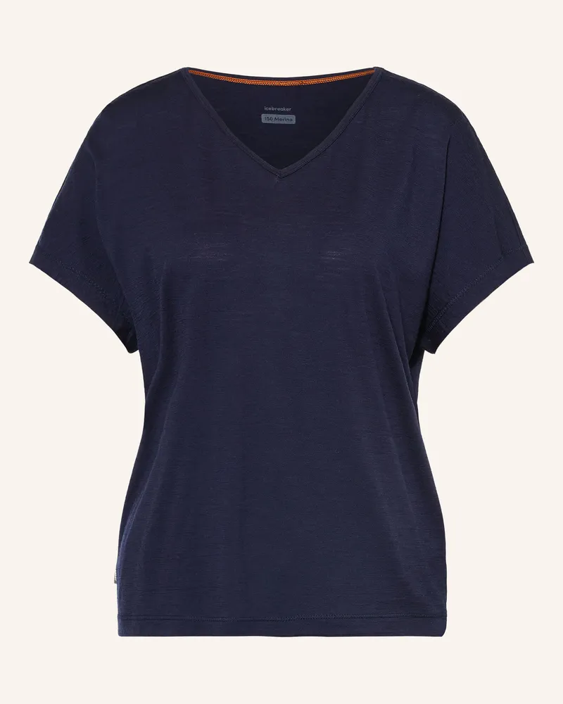 Icebreaker Funktionsshirt Merno 150 Lodge Aus Merinowolle blau Dunkelblau