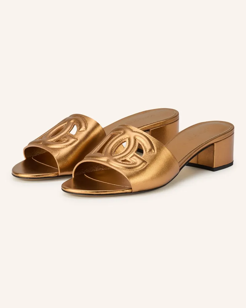 Dolce & Gabbana Mules Mit Cut-Outs gold Gold