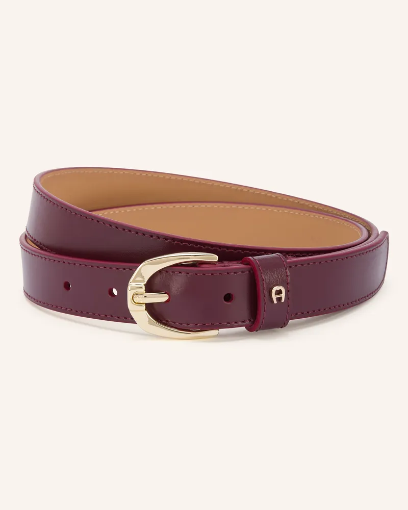 Aigner Ledergürtel rot Dunkelrot