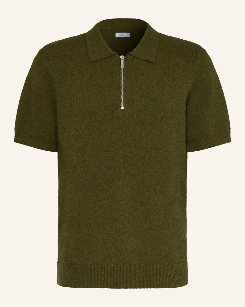 paul Strick-Poloshirt Aus Bouclé gruen Oliv