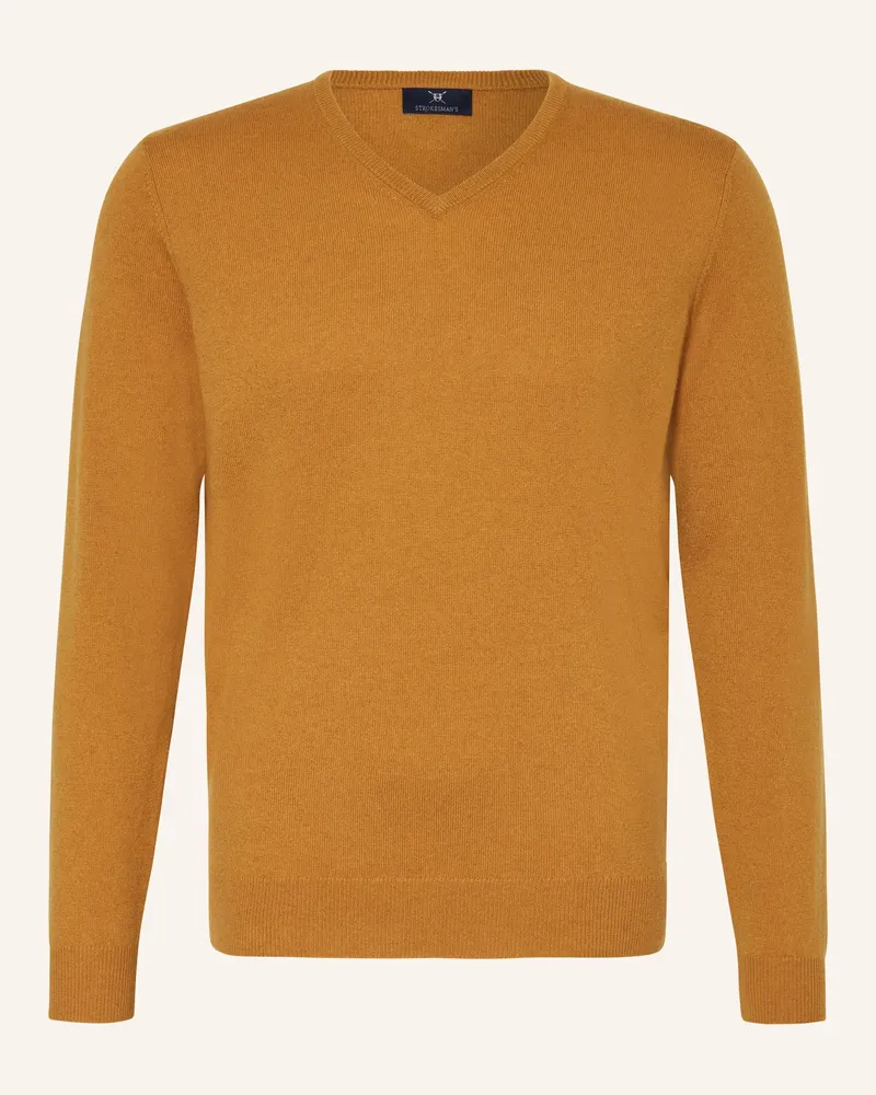 Strokesman's Cashmere-Pullover Dunkelorange