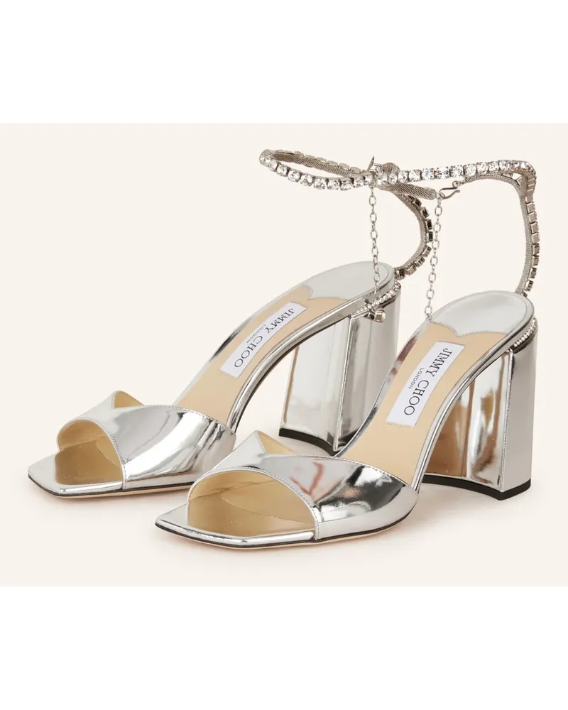 Jimmy Choo Sandaletten SAEDA mit Schmucksteinen Silber