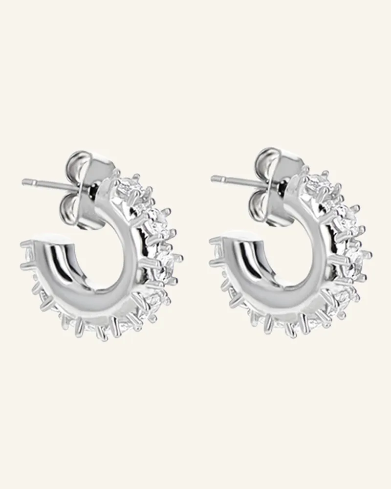 Justine Clenquet Creolen Nina Small Earrings By Glambou silber Silber