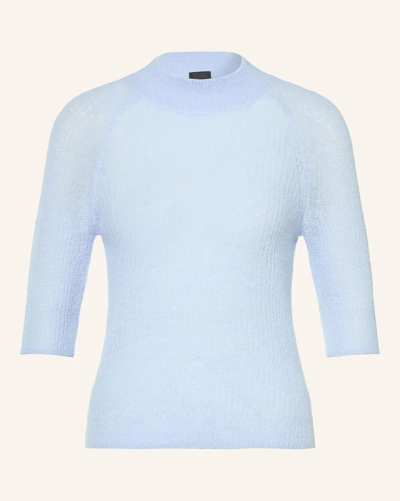 HUGO BOSS Strickshirt Fewe Mit Alpaka blau Hellblau
