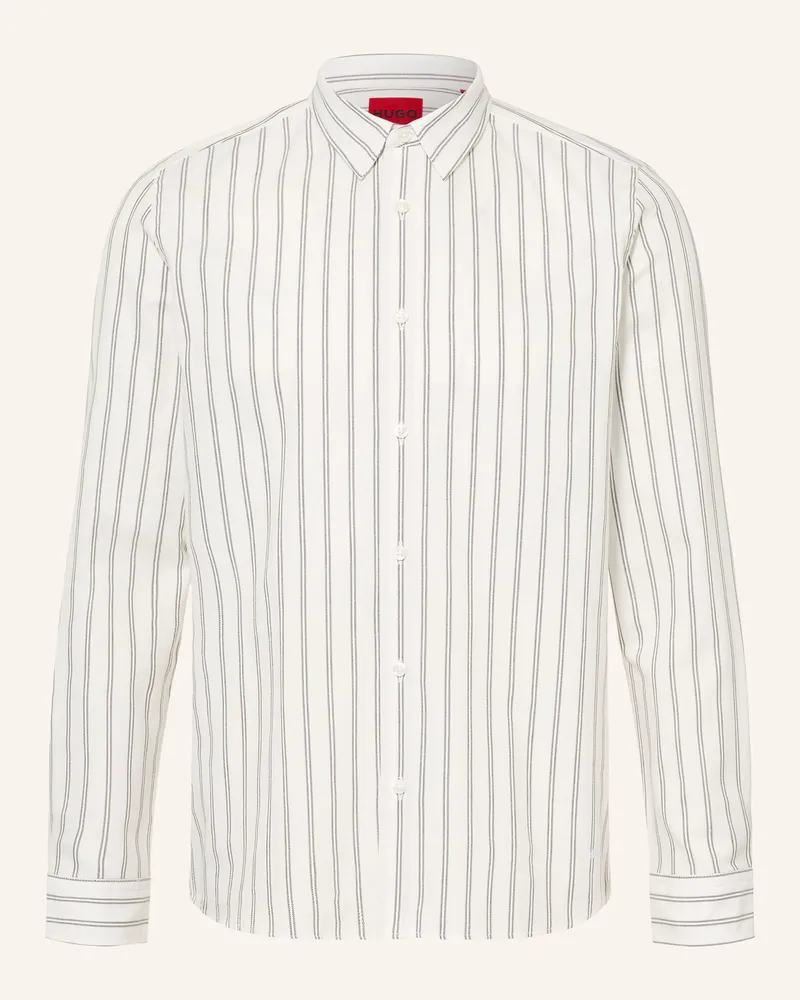 HUGO BOSS Flanellhemd Emero Straight Fit weiss Weiss