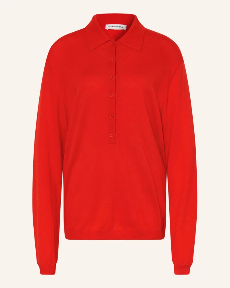 FRANKIE Shop Strick-Poloshirt Tala Mit Leinen rot Rot