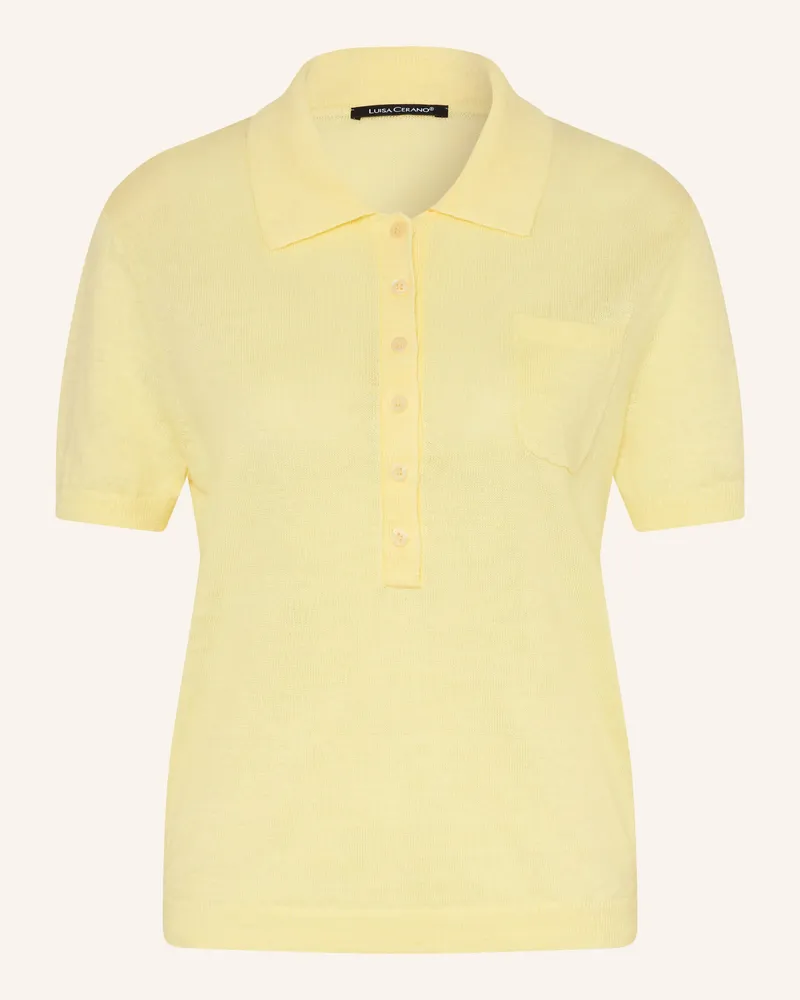 Luisa Cerano Strick-Poloshirt Aus Leinen gelb Gelb