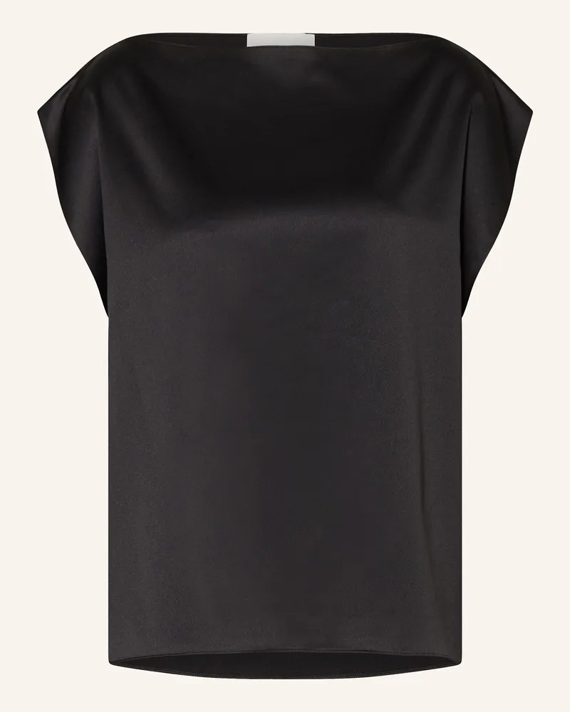 Juvia Blusentop Caroll Aus Satin schwarz Schwarz