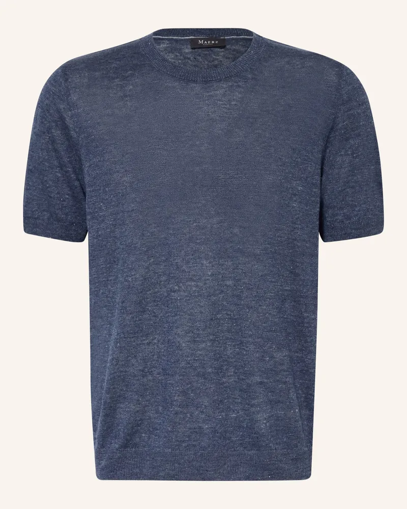 Maerz Strickshirt Aus Leinen blau Dunkelblau