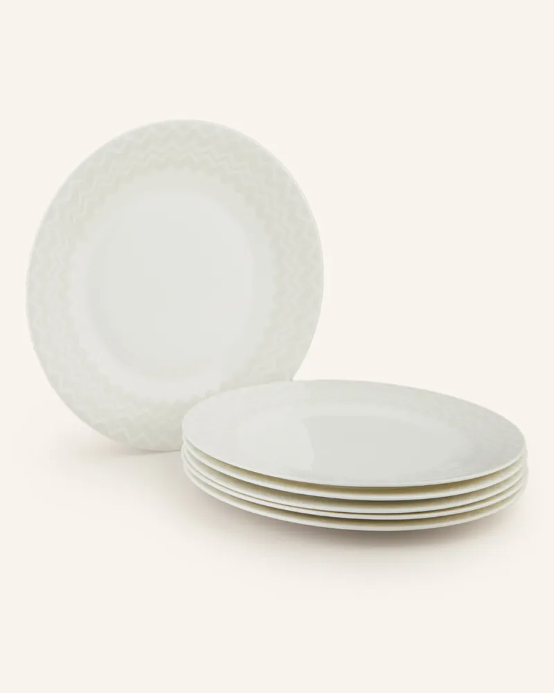 Missoni Home 6er-Set Speiseteller ZIG ZAG Creme