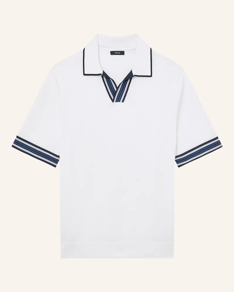 Reiss Strick-Poloshirt POOLE Weiss