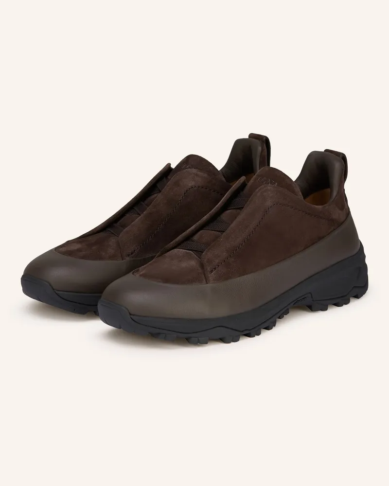 Ermenegildo Zegna Sneaker TRIPLE STITCH MONTE Dunkelbraun