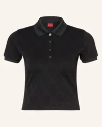 HUGO BOSS Cropped-Poloshirt DELGUIDE Schwarz