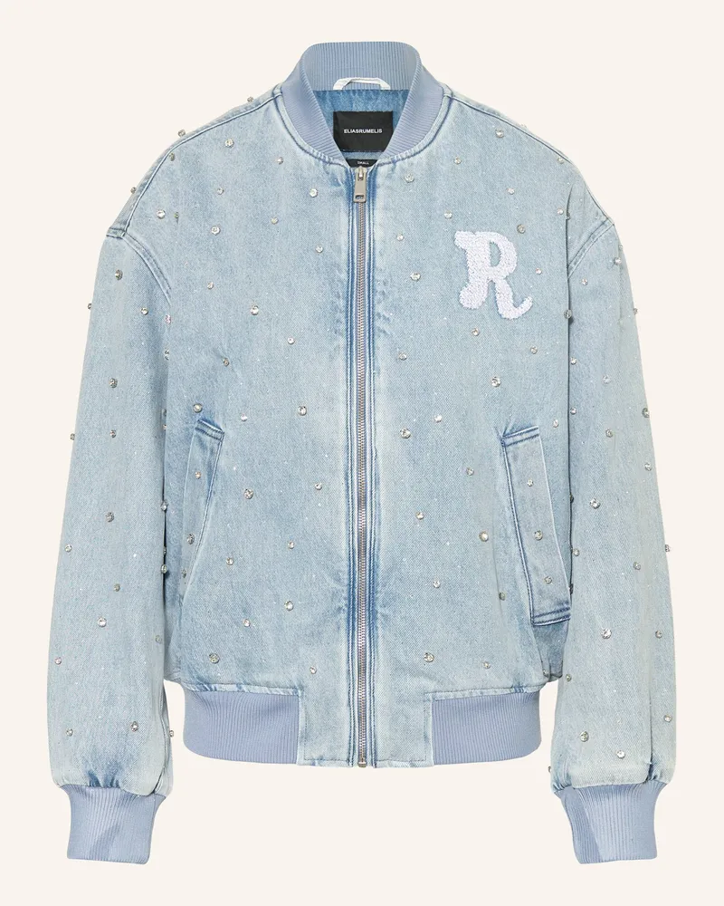 Elias Rumelis Jeansblouson ISLA mit Schmucksteinen Hellblau