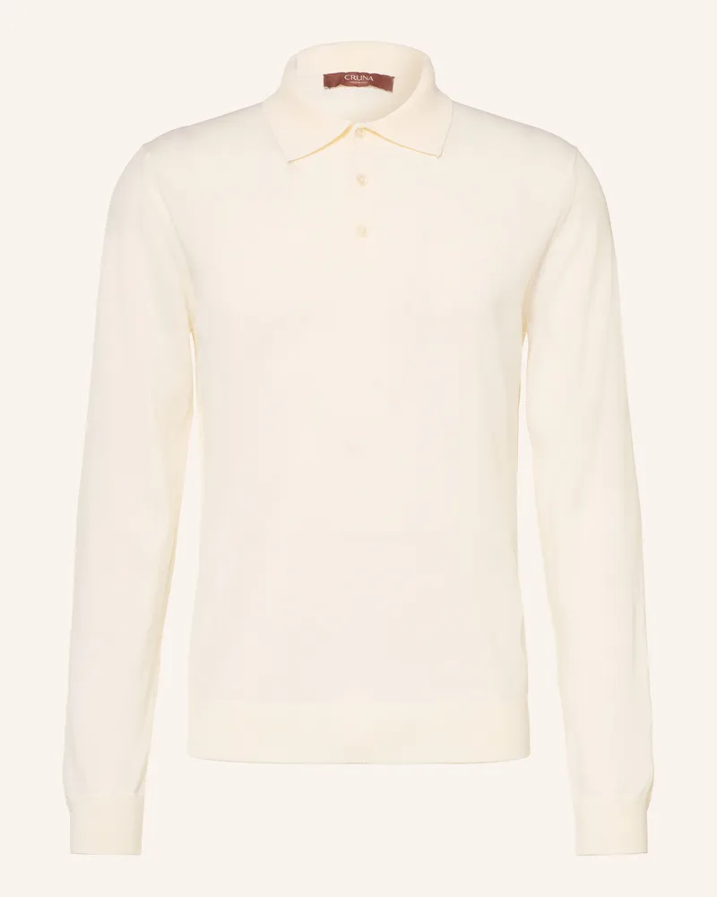 CRUNA Strick-Poloshirt weiss Creme