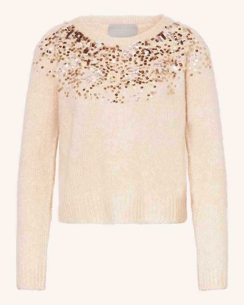 hemisphere Pullover Mit Cashmere Und Pailletten beige Beige