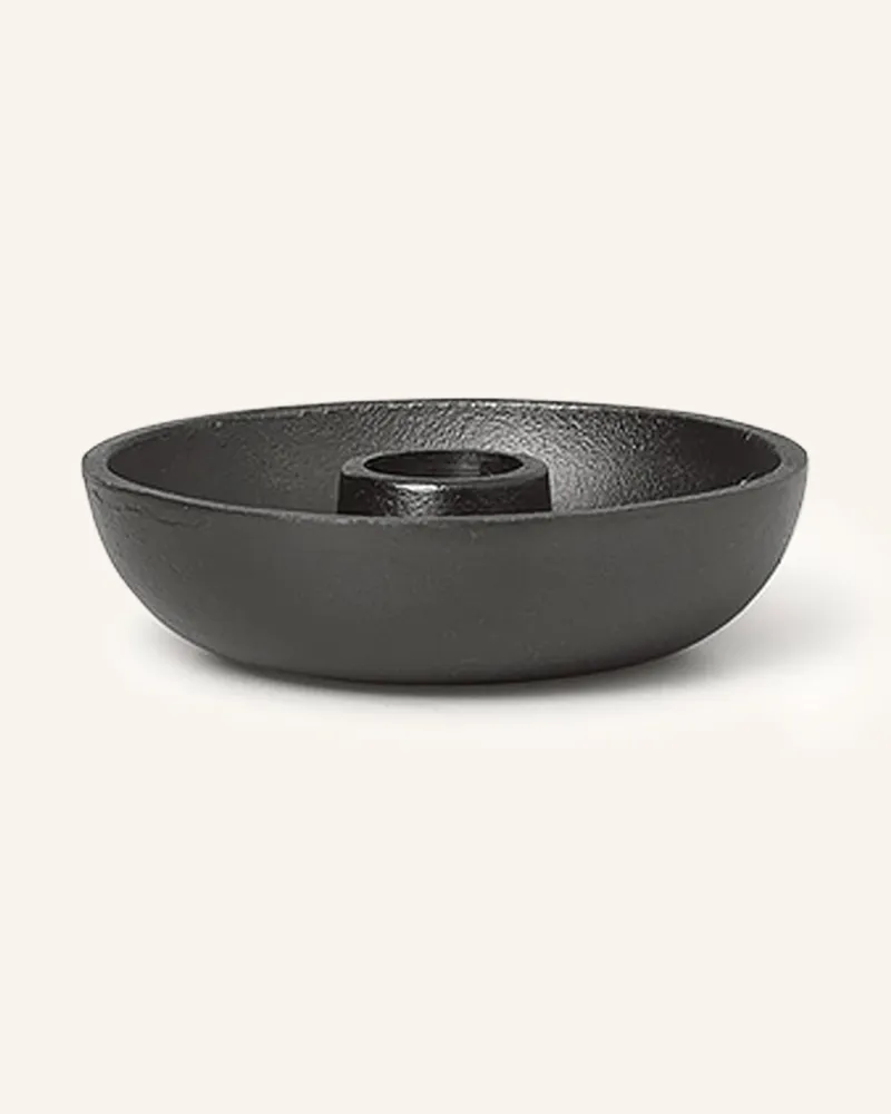 ferm LIVING Kerzenhalter BOWL Schwarz