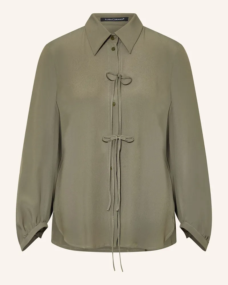 Luisa Cerano Hemdbluse mit Seide Khaki