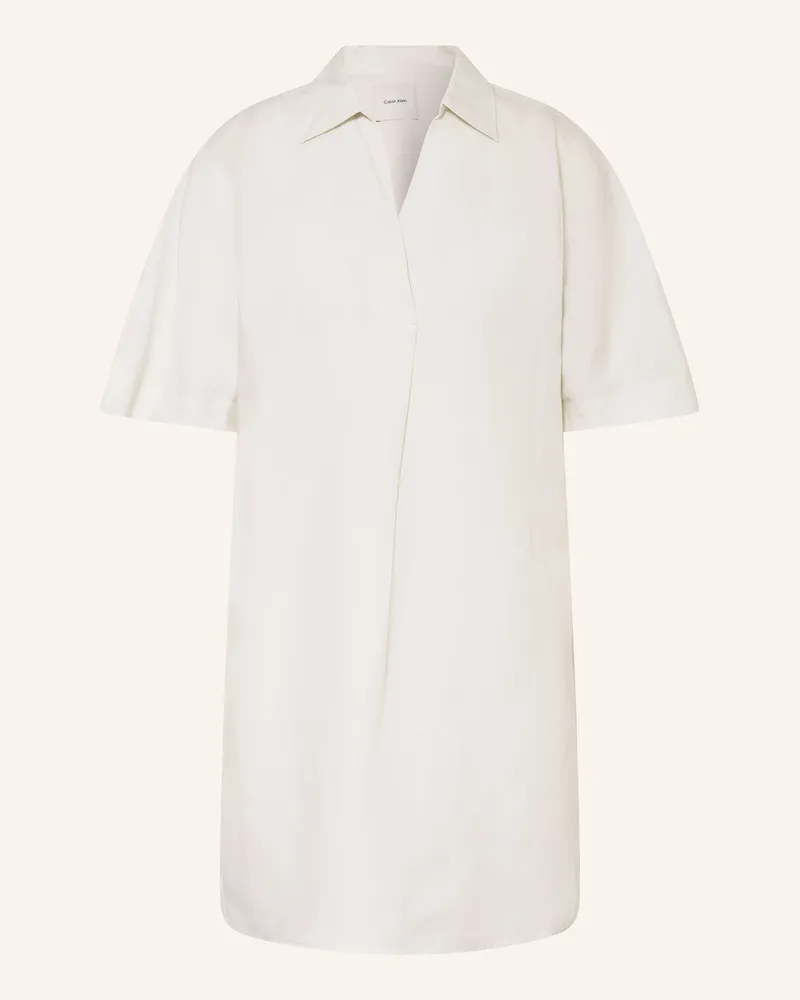 Calvin Klein Kleid mit Leinen Ecru