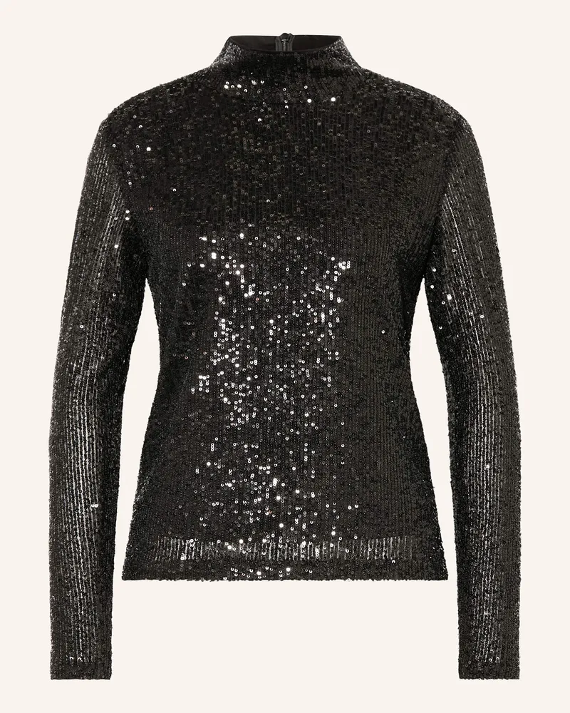 Mrs & HUGS Longsleeve Mit Pailletten schwarz Schwarz