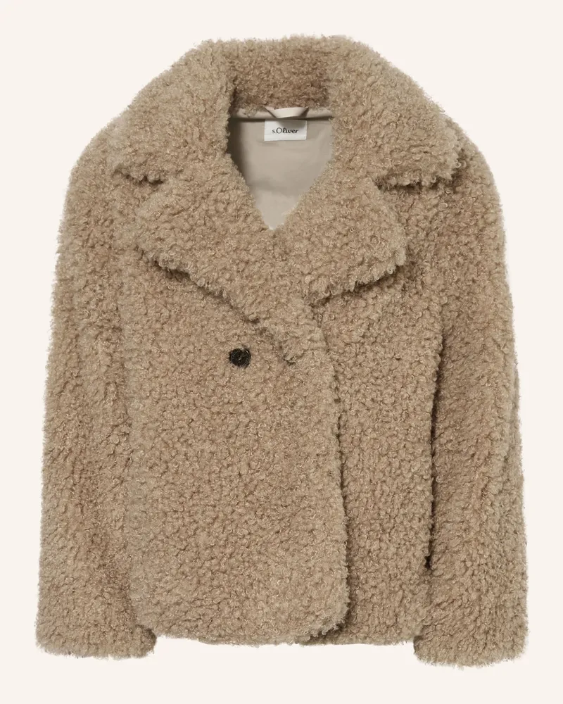 S.Oliver Teddyfell-Jacke beige Camel